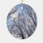 Op zoek naar winterochtendbomen keramisch ornament (Links)