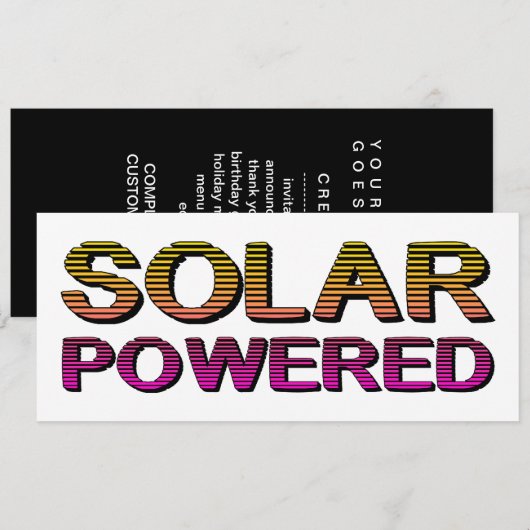 op zonne-energie kaart (Voorkant / Achterkant)