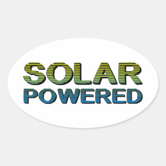 op zonne-energie ovale sticker