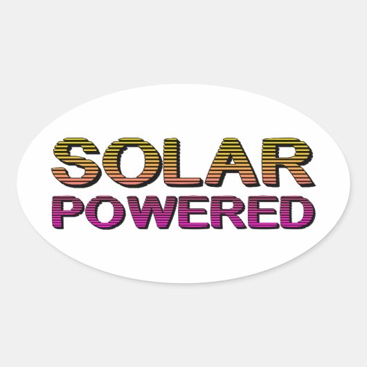 op zonne-energie ovale sticker (Voorkant)