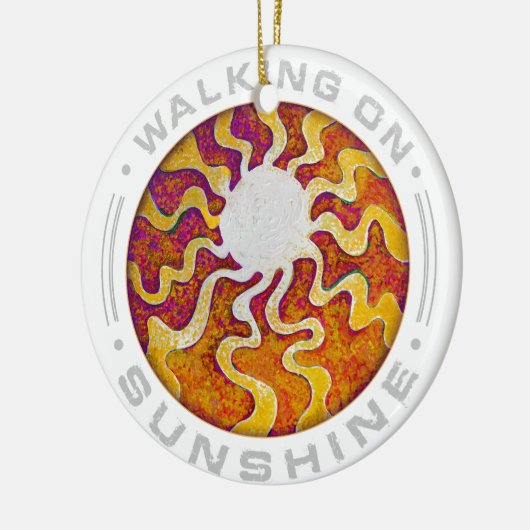 Op zonneschijn lopen keramisch ornament (Links)