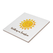 Op zonneschijn lopen tegeltje (Zijkant)