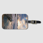 Op zonsondergang in een puddle bagagelabel (Voorkant (horizontaal))