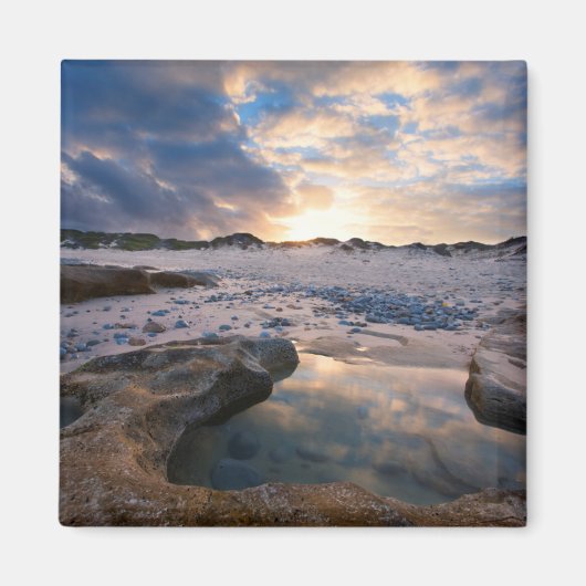 Op zonsondergang in een puddle magneet (Voorkant)
