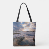 Op zonsondergang in een puddle tote bag (Achterkant)