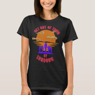 Op zonsondergang uit het T-shirt