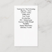 Op zwaar werk berekende sleepvrachtwagen die Visit Visitekaartje (Achterkant)