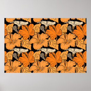 Op zwarte achtergrond. Met raster getekend schilde Poster