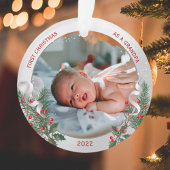 Opa 1e kerstdag Klassiek Silver Plant Lijst Ornament