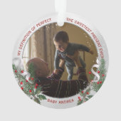 Opa 1e kerstdag Klassiek Silver Plant Lijst Ornament (achterkant)