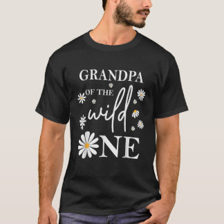 Opa 1e verjaardag Wild One Daisy Flower Party F T-shirt