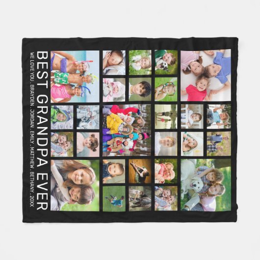 Opa 27 Aangepaste titel en kleur fotocollage Fleece Deken (Voorkant (Horizontaal))