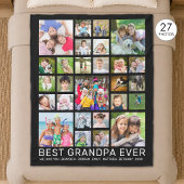 Opa 27 Fotocollage Aangepaste titel en kleur Fleece Deken