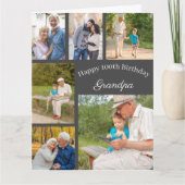 Opa 6 fotocollage elke leeftijd grote verjaardag kaart (Voorkant)