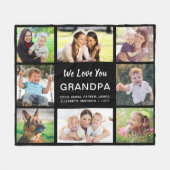 Opa 8 Foto Collage Black Fleece Deken (Voorkant (Horizontaal))