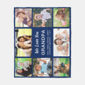 Opa 8 Foto collage Navy Blue Fleece Deken (Voorkant)