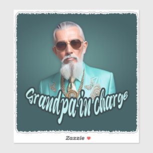 Opa aan de leiding sticker