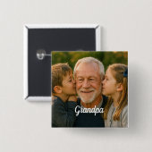 opa aangepaste foto vierkante button 5,1 cm (Voorkant /achterkant)
