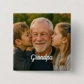 opa aangepaste foto vierkante button 5,1 cm (Voorkant)