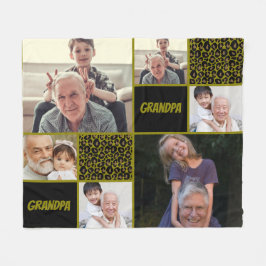 Opa Aangepaste Fotocollage Fleece Deken