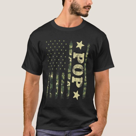 Opa Abuelo Camouflage Amerikaanse Fll. T-shirt (Voorkant)