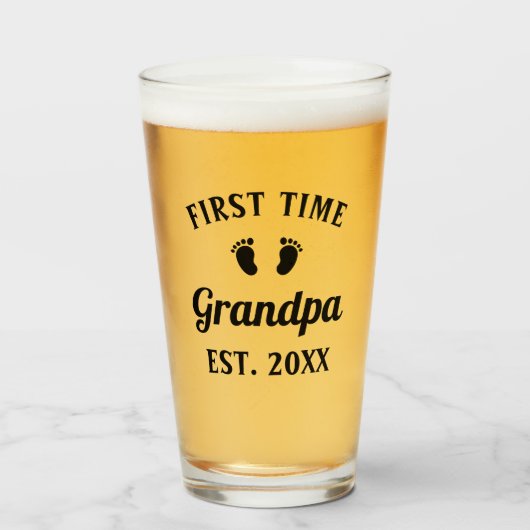 Opa Abuelo Nonno Grootvader Eerste keer opa Glas (Voorkant gevuld)