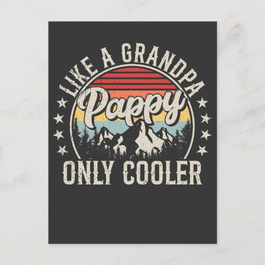 Opa als een opa, maar dan koeler Retro Briefkaart (Voorkant)