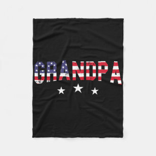 Opa Amerikaanse Vlag 4 Juli Vintage Patriottisch Fleece Deken
