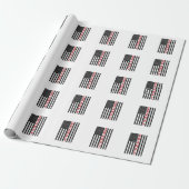 Opa Amerikaanse Vlag Patriottische Vintage Vector Cadeaupapier (Uitgerold)