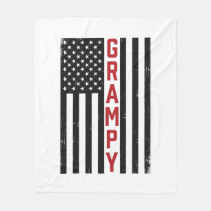 Opa Amerikaanse Vlag Patriottische Vintage Vector  Fleece Deken
