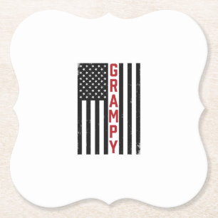 Opa Amerikaanse Vlag Patriottische Vintage Vector  Kartonnen Onderzetters