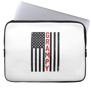 Opa Amerikaanse Vlag Patriottische Vintage Vector  Laptop Sleeve