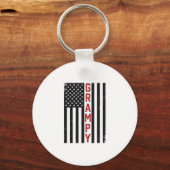 Opa Amerikaanse Vlag Patriottische Vintage Vector Sleutelhanger (Voorkant)