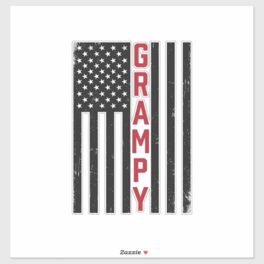 Opa Amerikaanse Vlag Patriottische Vintage Vector Sticker (Vel)
