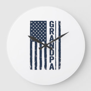Opa Amerikaanse Vlag Versleten Patriottisch Ontwer Grote Klok