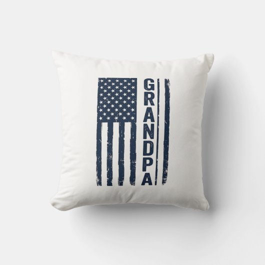 Opa Amerikaanse Vlag Versleten Patriottisch Ontwer Kussen (Voorkant)
