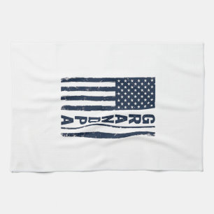 Opa Amerikaanse Vlag Versleten Patriottisch Ontwer Theedoek