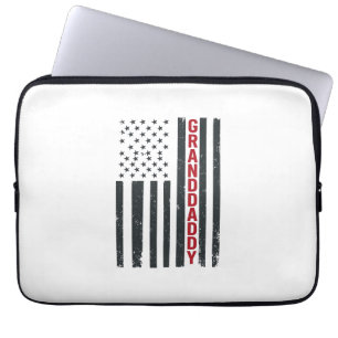 Opa Amerikaanse Vlag Vintage Patriottisch Design_ Laptop Sleeve