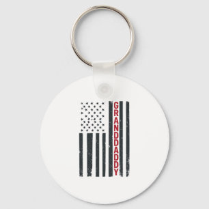 Opa Amerikaanse Vlag Vintage Patriottisch Design_ Sleutelhanger