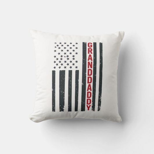 Opa Amerikaanse Vlag Vintage Patriottisch Ontwerp_ Kussen (Voorkant)