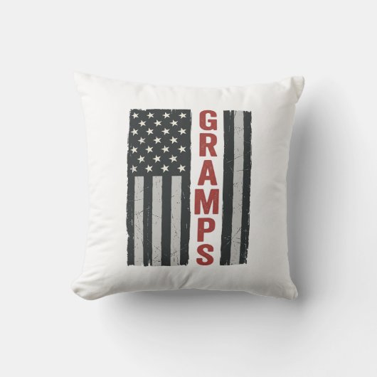 Opa Amerikaanse Vlag Vintage Patriottische Vector_ Kussen (Voorkant)