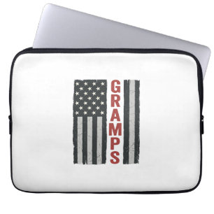 Opa Amerikaanse Vlag Vintage Patriottische Vector_ Laptop Sleeve