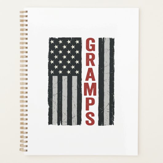 Opa Amerikaanse Vlag Vintage Patriottische Vector_ Planner (Voorkant)