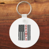 Opa Amerikaanse Vlag Vintage Patriottische Vector_ Sleutelhanger (Voorkant)
