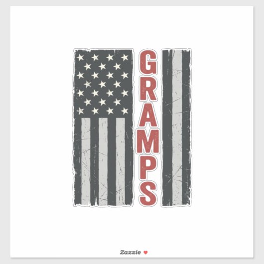 Opa Amerikaanse Vlag Vintage Patriottische Vector_ Sticker (Vel)