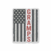 Opa Amerikaanse Vlag Vintage Patriottische Vector_ Sticker (Voorkant)