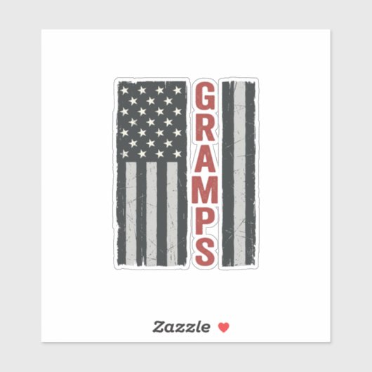 Opa Amerikaanse Vlag Vintage Patriottische Vector_ Sticker (Vel)
