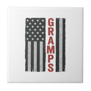 Opa Amerikaanse Vlag Vintage Patriottische Vector_ Tegeltje