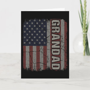 Opa Amerikaanse Vlag Vintage Vaderdag 4 juli Kaart