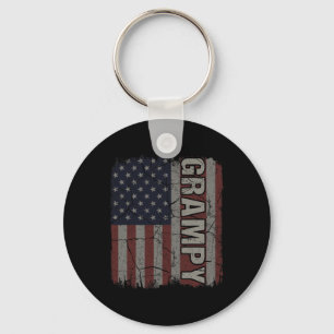 Opa Amerikaanse Vlag Vintage Vaderdag 4 juli Sleutelhanger